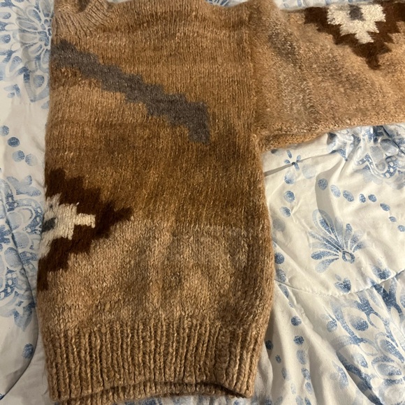 Womens Brown Geometric Sweater - Picture 8 of 11